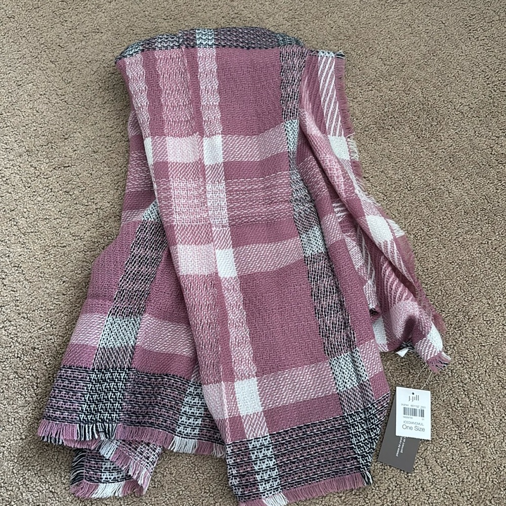 Fringed Plaid Square Scarf